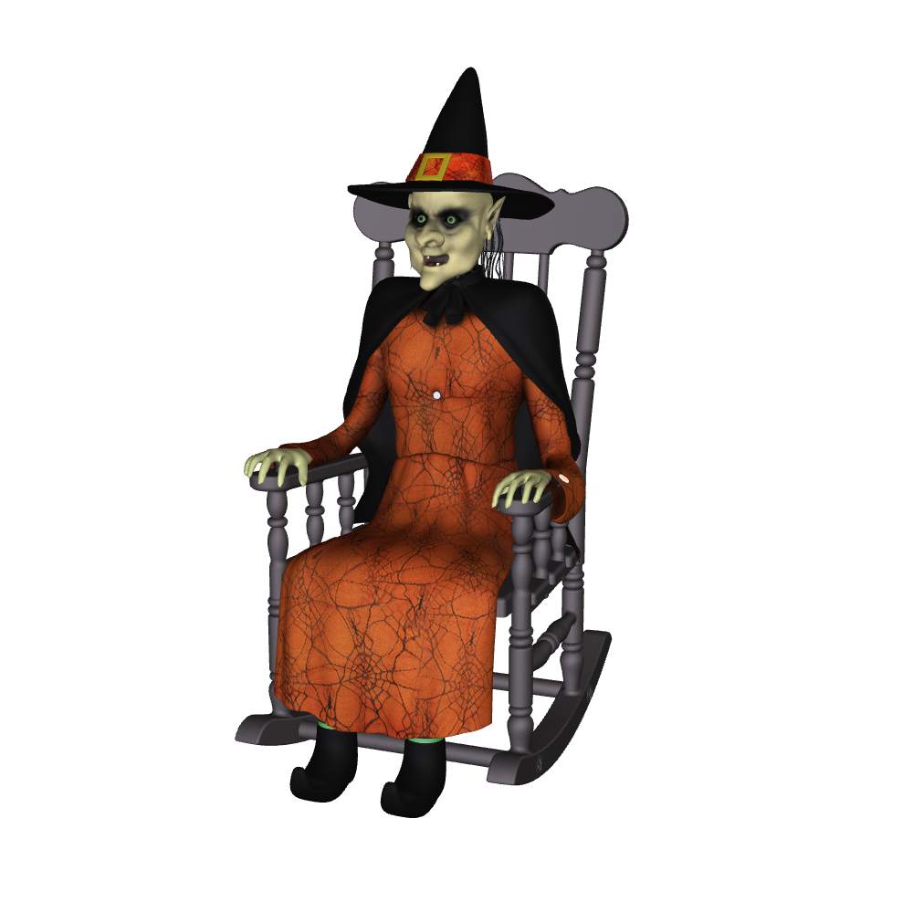63in. Rocking Witch in Chair