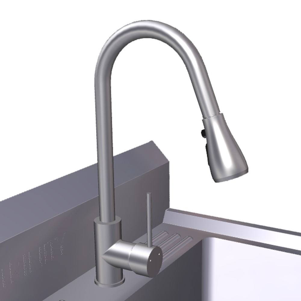 Pull-Out Faucet Flow Rate Change