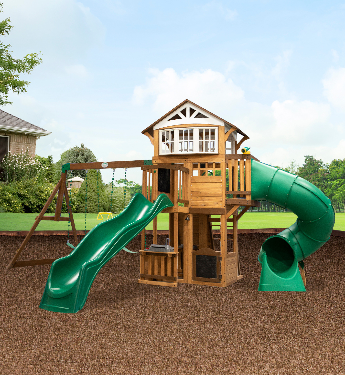 Bristol Point Wooden Swing Set