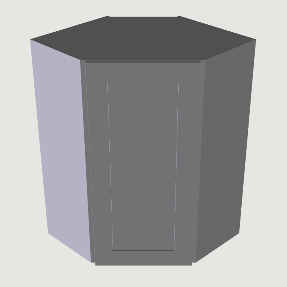 Frameless White Shaker Single Door Wall Diagonal Cabinet