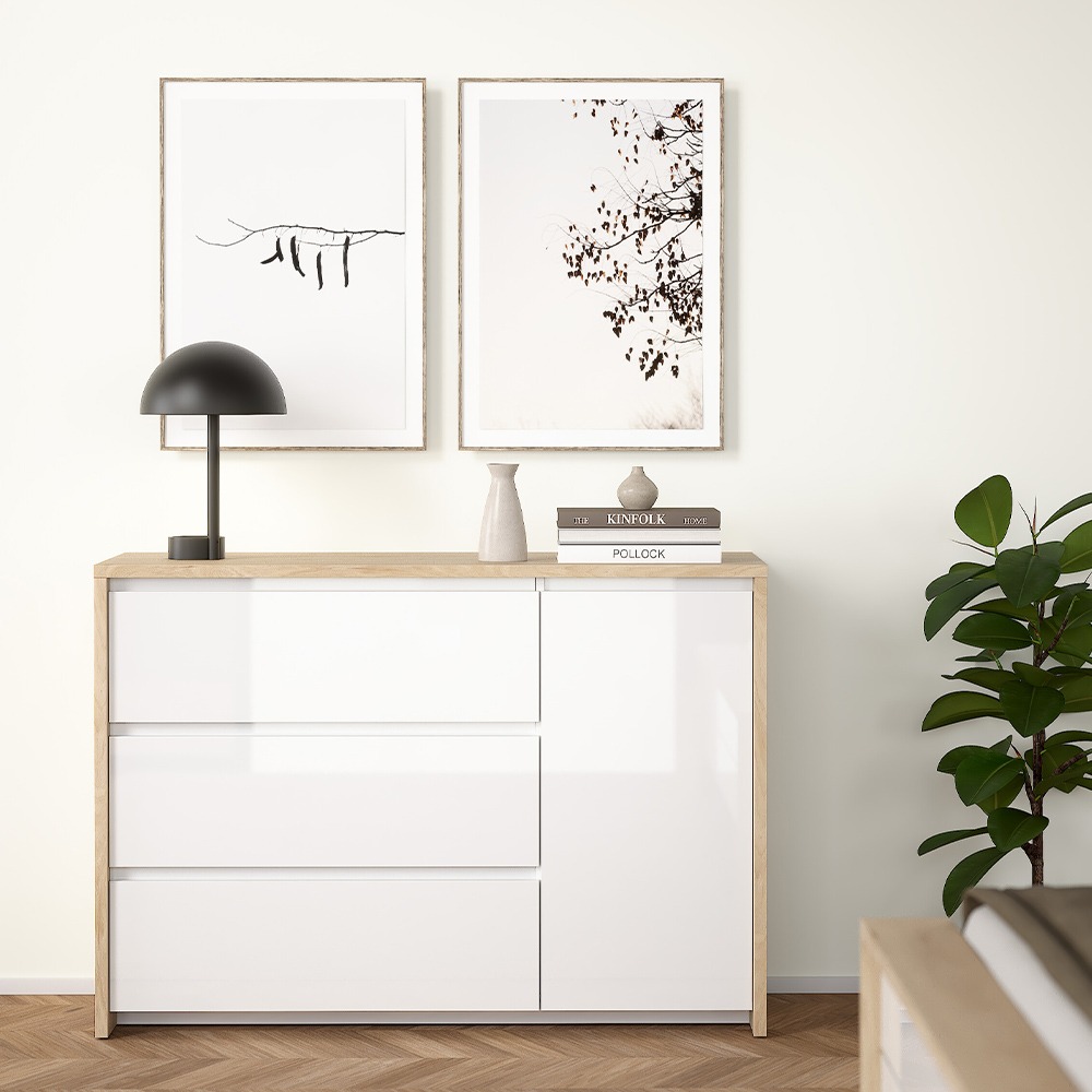 3 Drawer, 1 Door Storage Unit