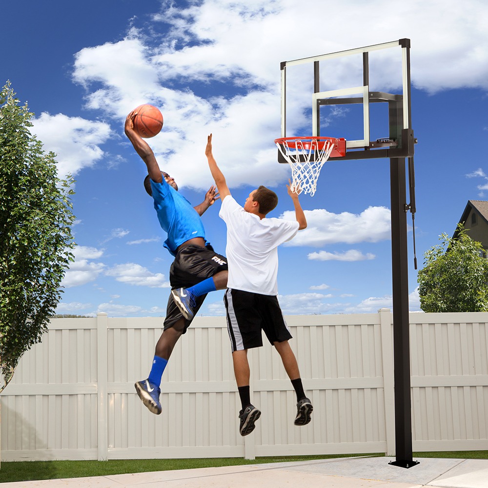 Adjustable Bolt Down, Crank Adjust Basketball Hoop