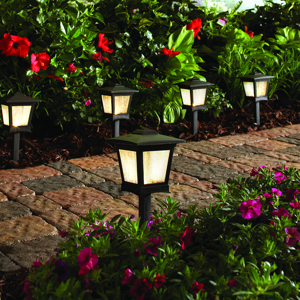 Low Voltage Black Outdoor Integrated LED Landscape Path Light (6-Pack Kit)