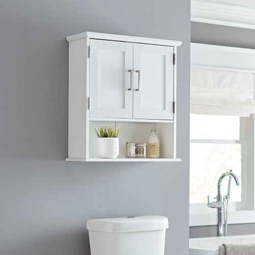 Glacier Bay Shaker Style 23 in. W Wall Cabinet with Open Shelf