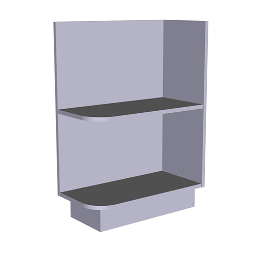Frameless White Shaker Base Right Open End Shelf