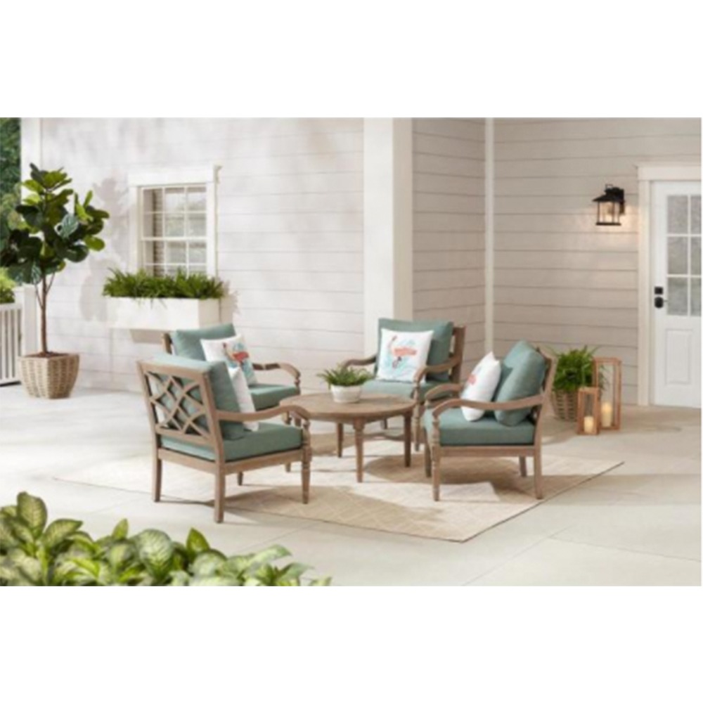 Lakewood 5-Piece Eucalyptus Patio Chat Set