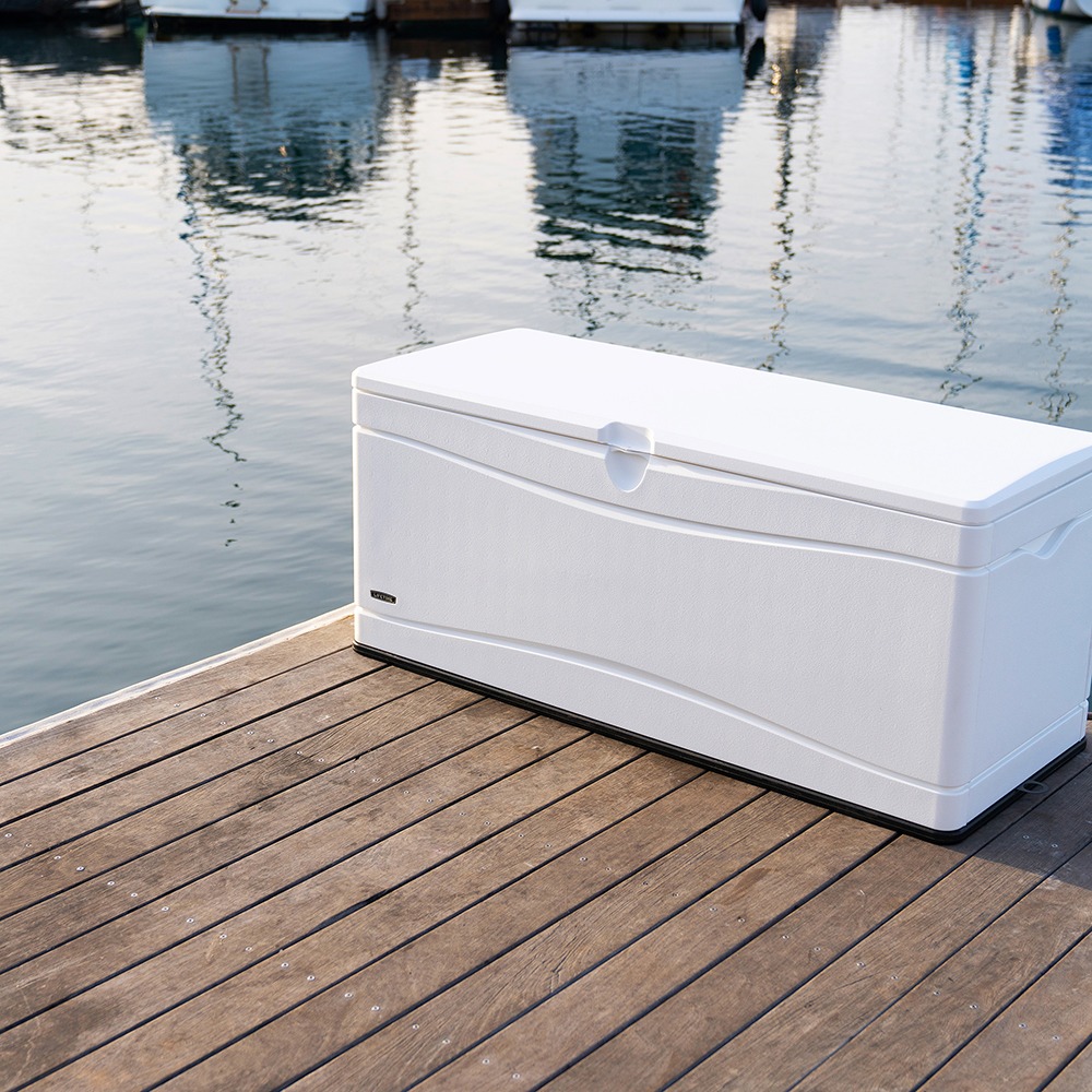 Storage Box, Dock Box, 130 Gallon, Arctic White
