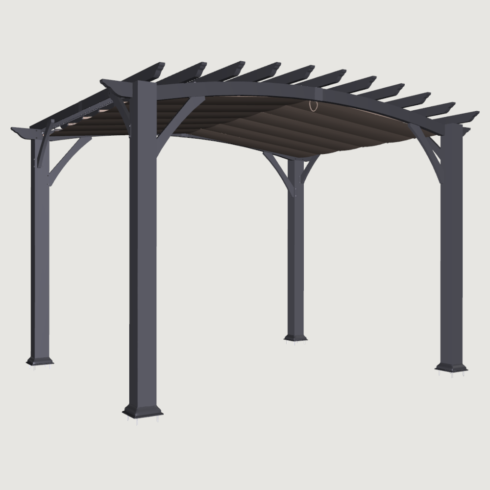10'x12' Steel Pergola with Textilene Roof