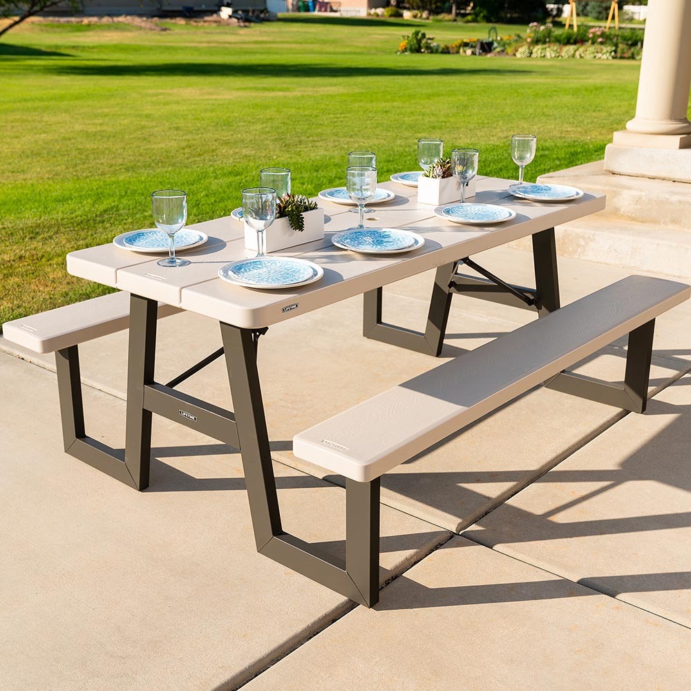 6-Foot W-Frame Folding Picnic Table