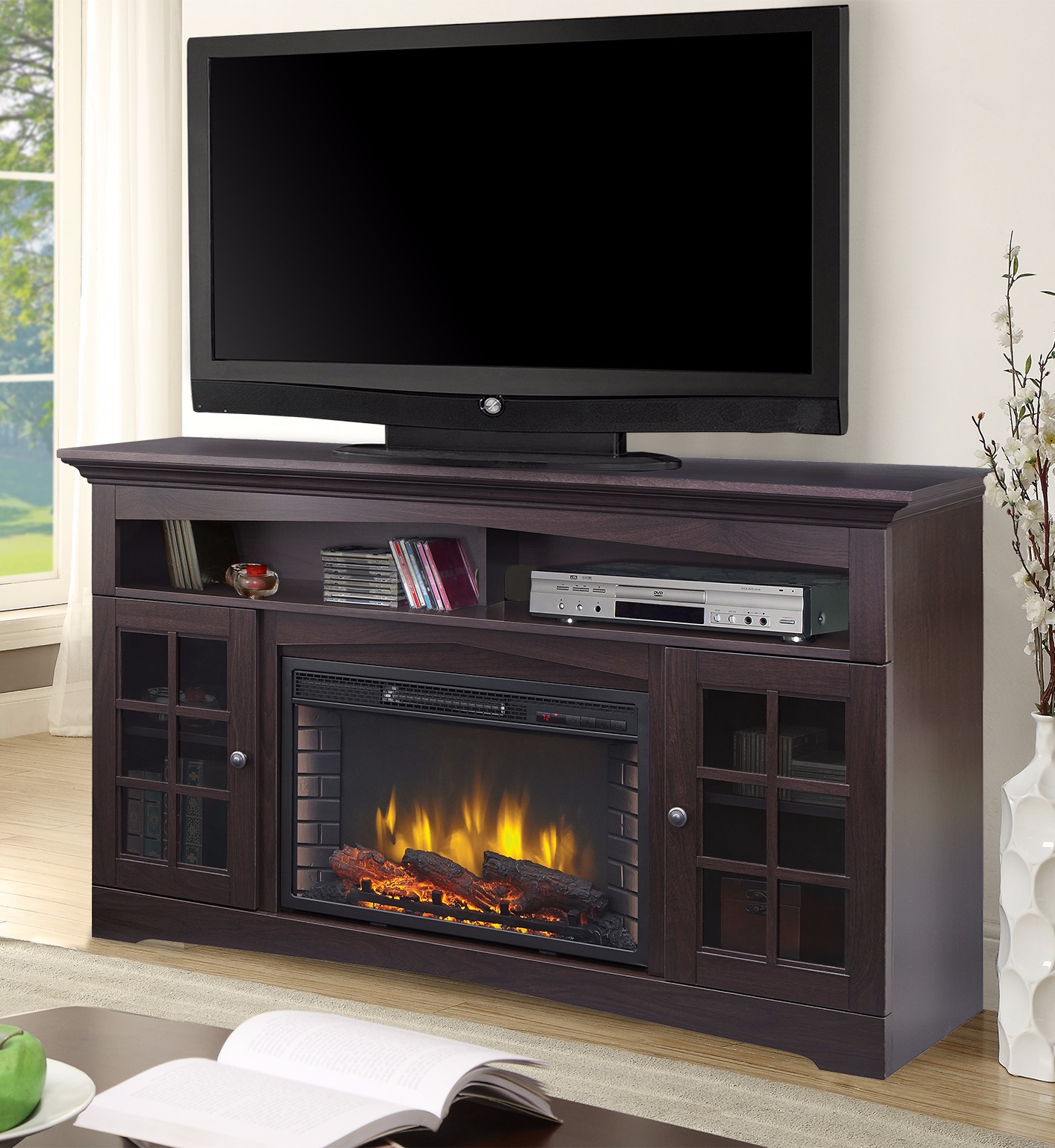 Avondale Grove 59 in. TV Stand Infrared Electric Fireplace