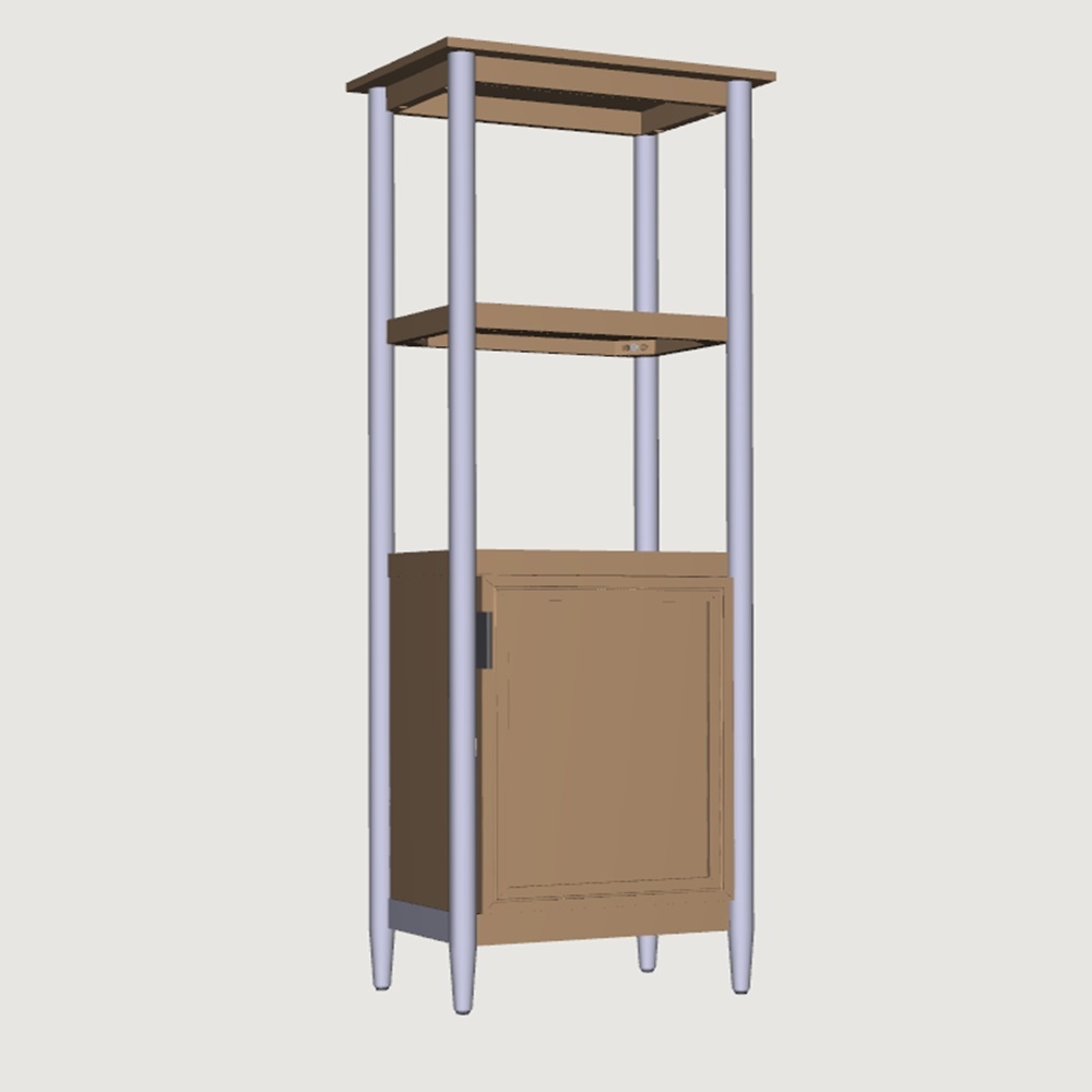 Wood Cane Bathroom Cabinet