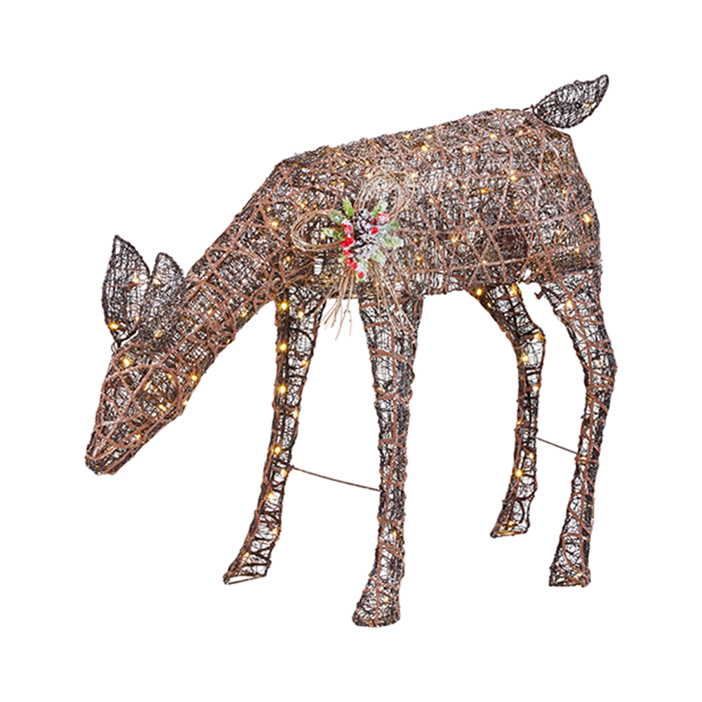 3.5 ft Meadow Frost Animated LED Brown Doe