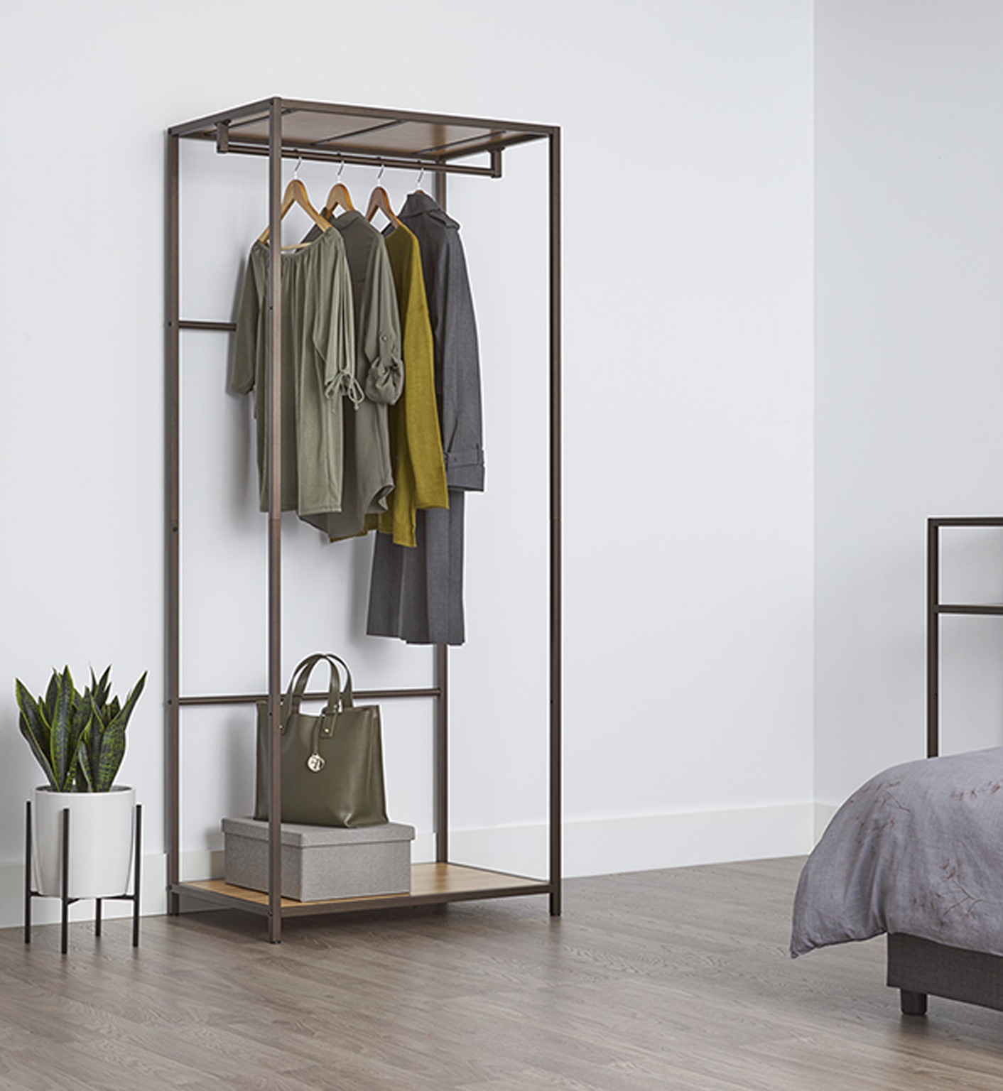 Wood + Metal Hanging Rack