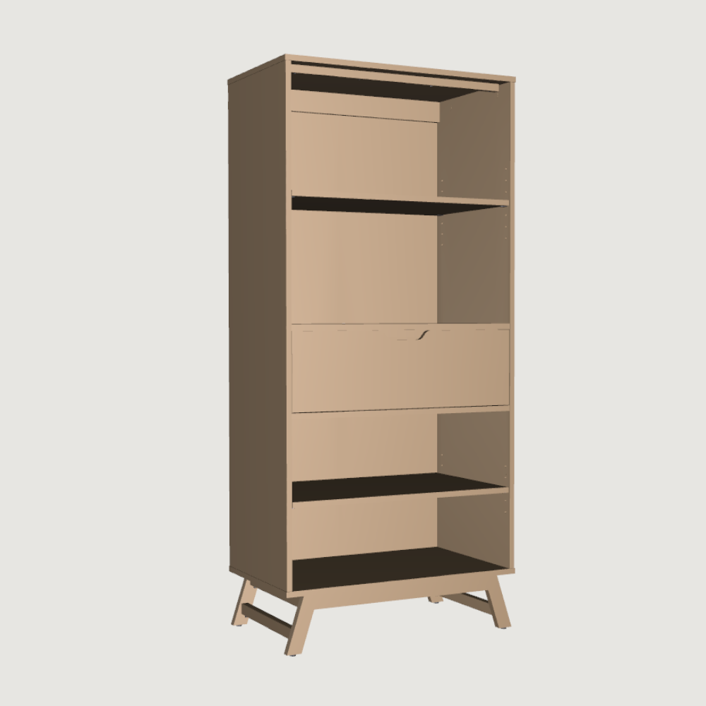 Nashira 4-Shelf Bookcase with Drawer