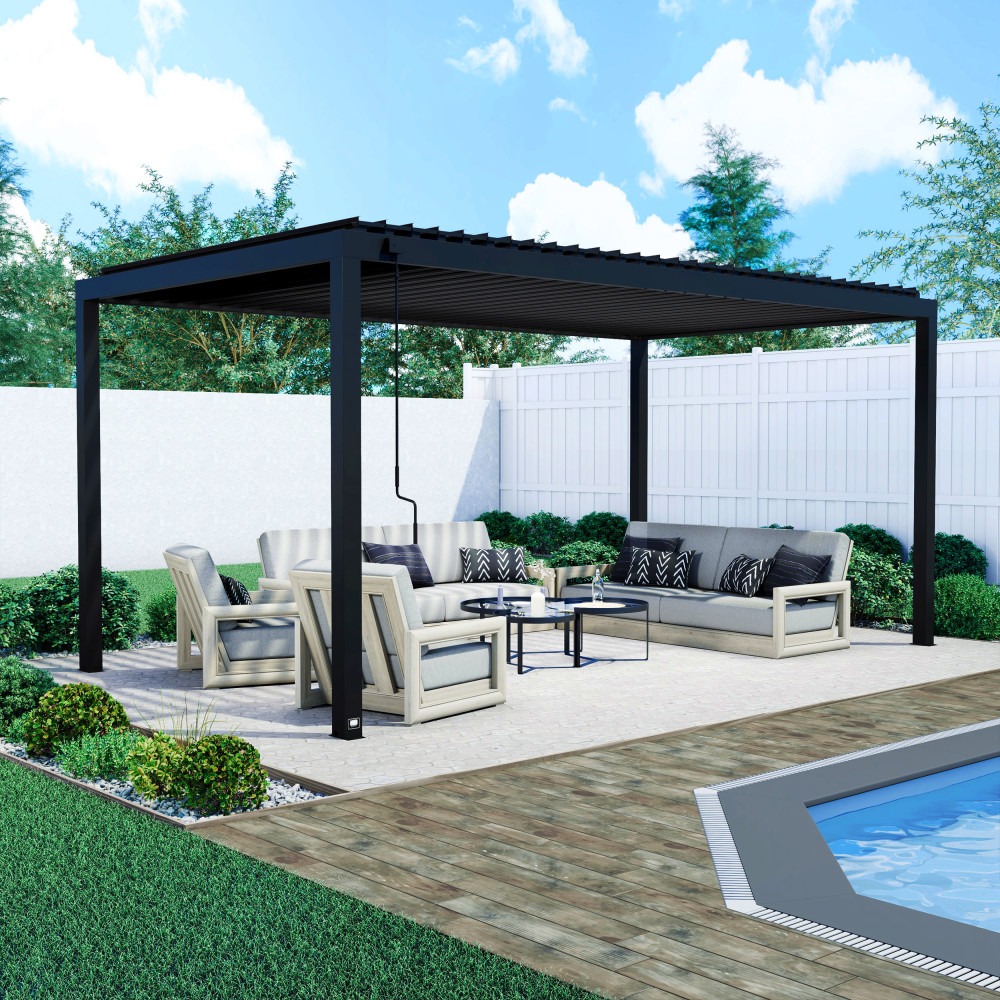 18x10 Sarasota Louvered Pergola - Maxchief / 4-leg