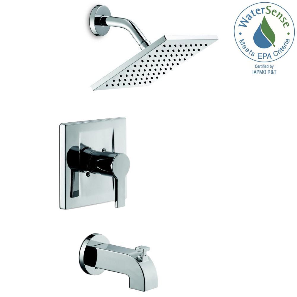 Modern Single-Handle 1-Spray Tub and Shower Faucet (Valve Included)