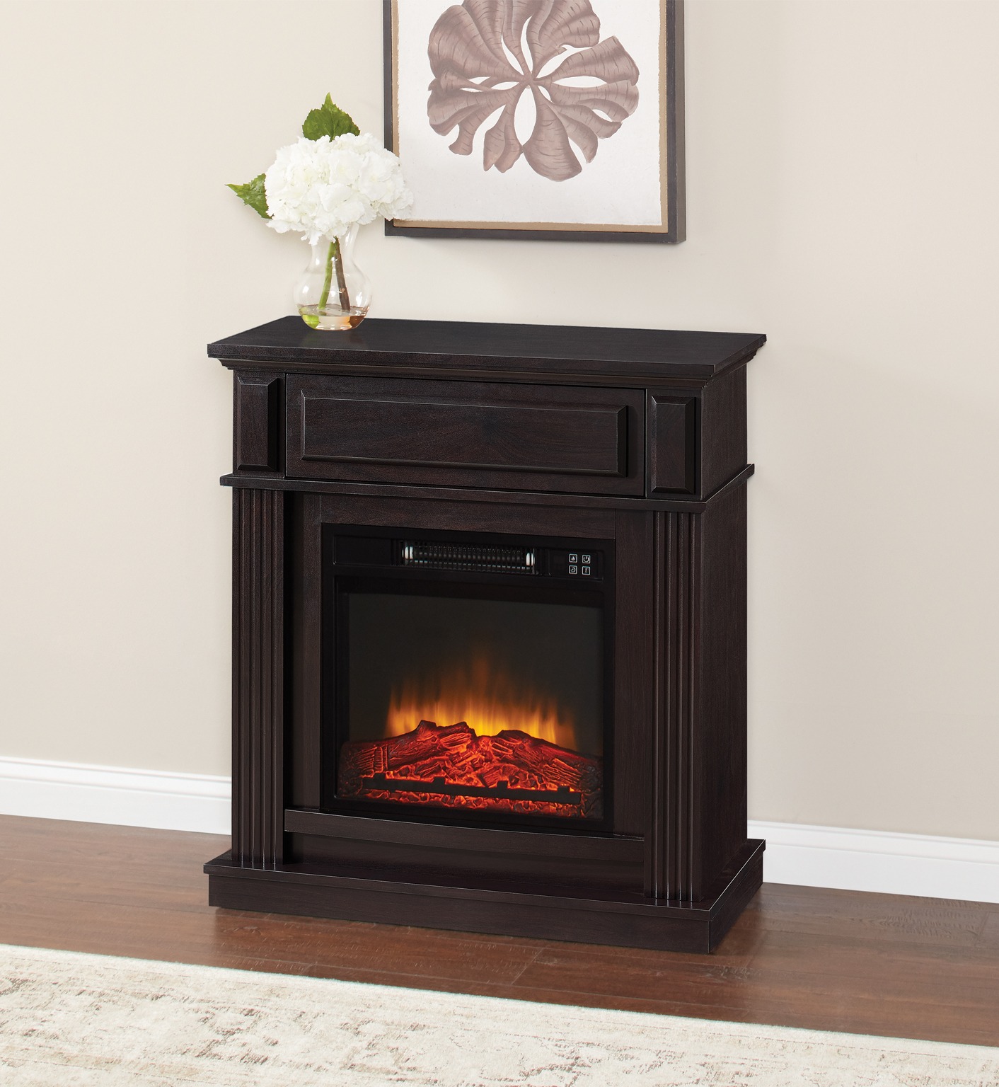 Parksley 31 in. Freestanding Compact Infrared Electric Fireplace