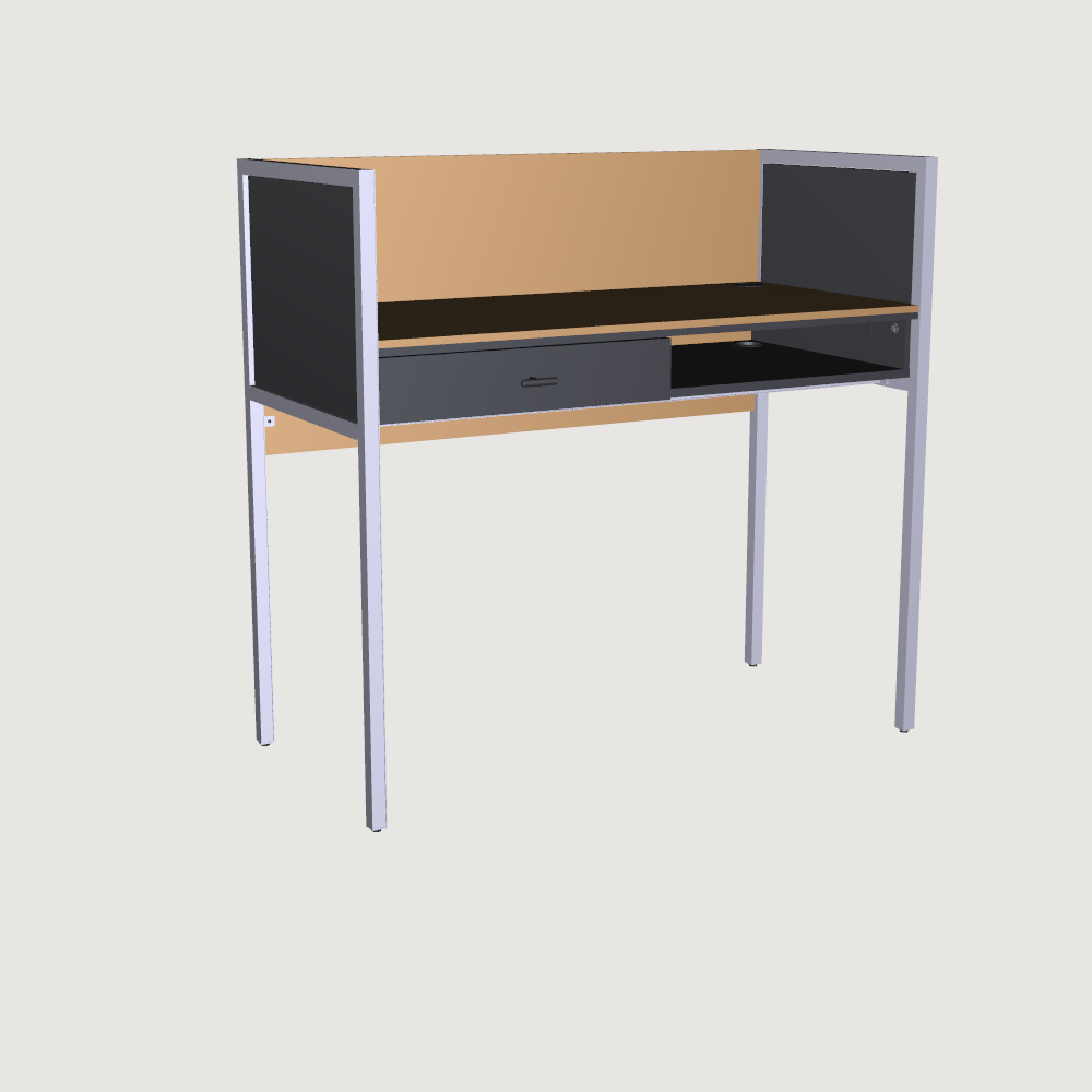 Deepwell Walled Desk with Drawer