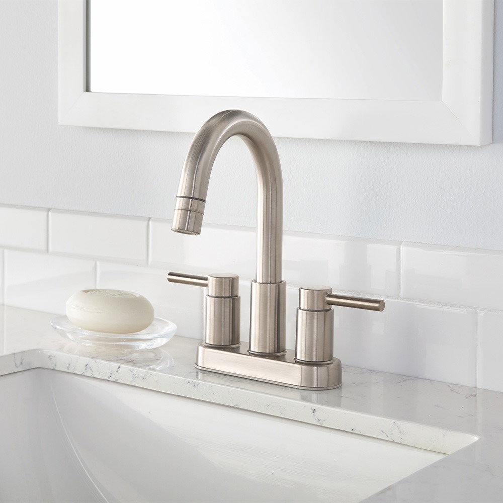 Dorind 4 in. Centerset 2-Handle High-Arc Bathroom Faucet