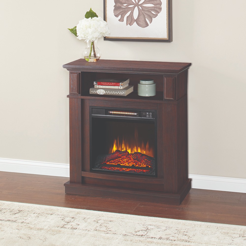 Albury 31 in. Freestanding Compact Infrared Electric Fireplace in Cherry
