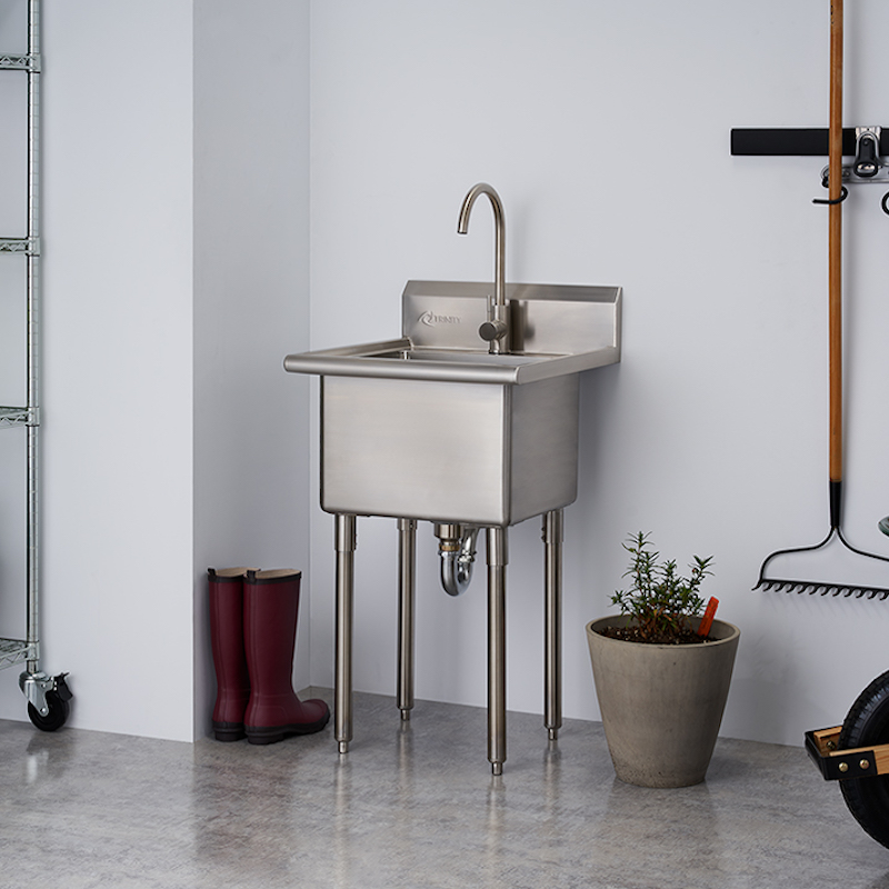 TRINITY STAINLESS STEEL UTILITY SINK W/ FAUCET