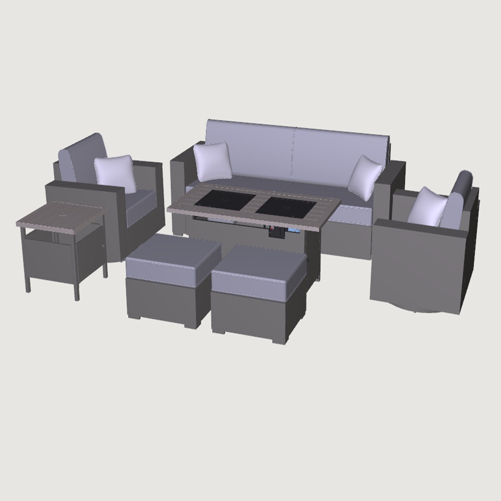 Spring Valley Conversation 7PC w Fire