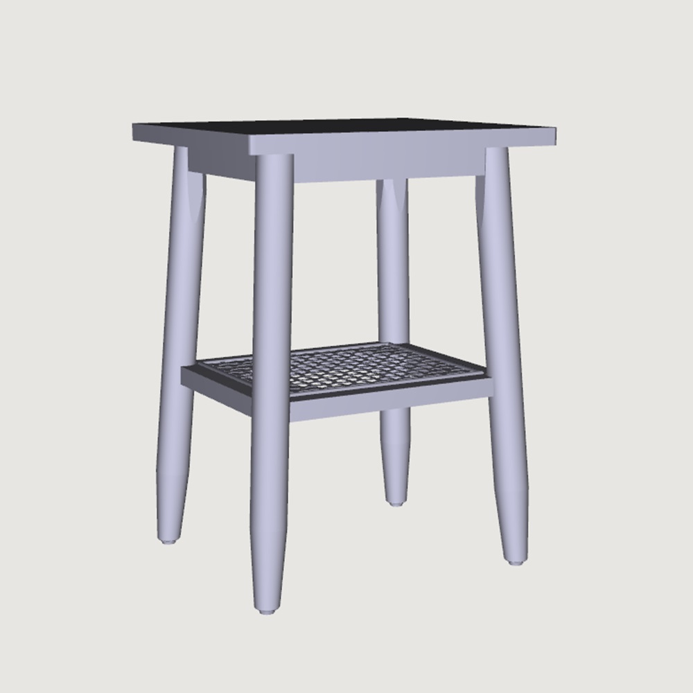 Wood and Cane Bathroom Stool