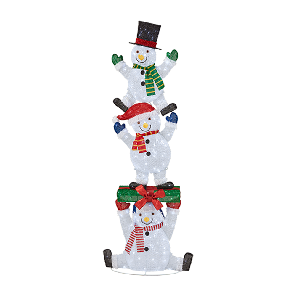 Icicle Shimmer Y2 84 in. 240L LED CW Stacked Snowman