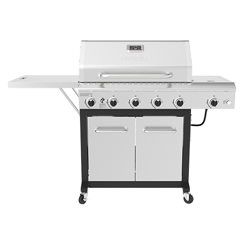 5 Burner Grill w/ Side Burner and Foldable Left Side Shelf