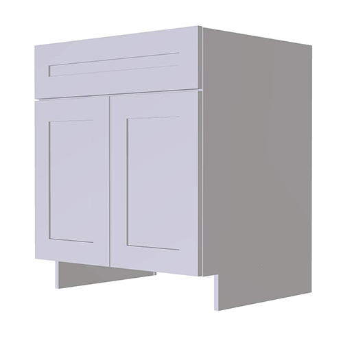 Frameless White Shaker Double Door Base Cabinet 30W