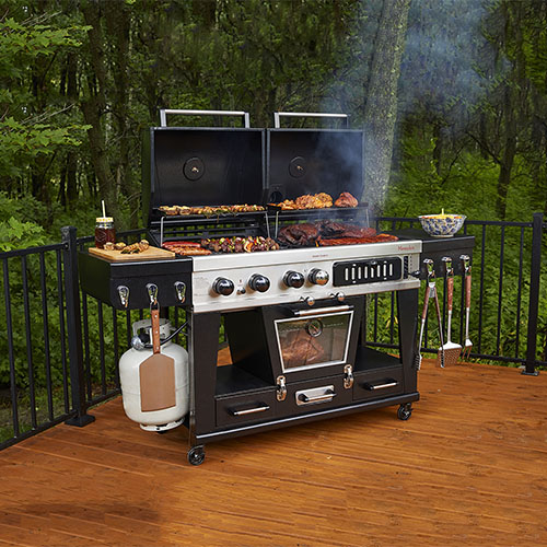 Memphis Ultimate Gas And Charcoal Combo Grill With Electric Smoker