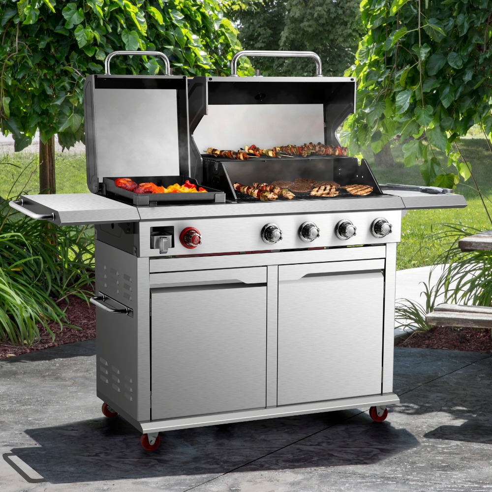 4-Burner LP Gas Grill with Griddle