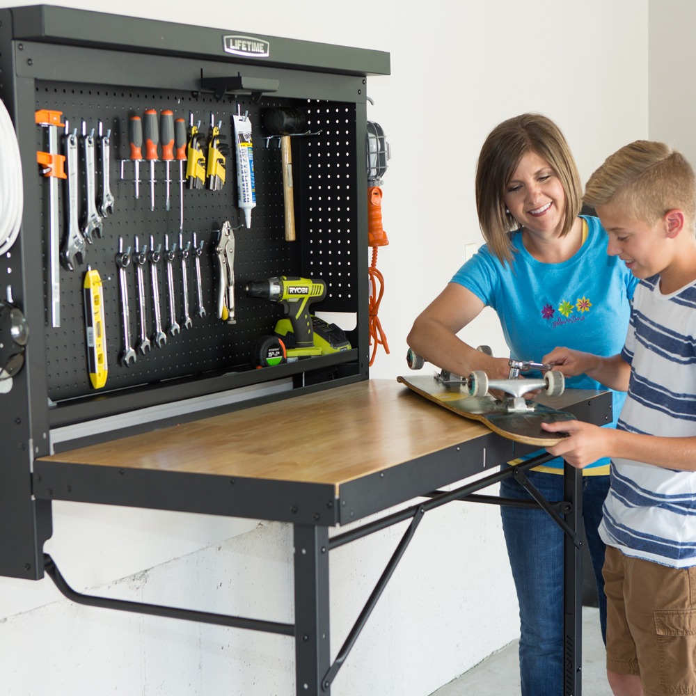 Table, Rectangle, Wall Mount Work Table, 47