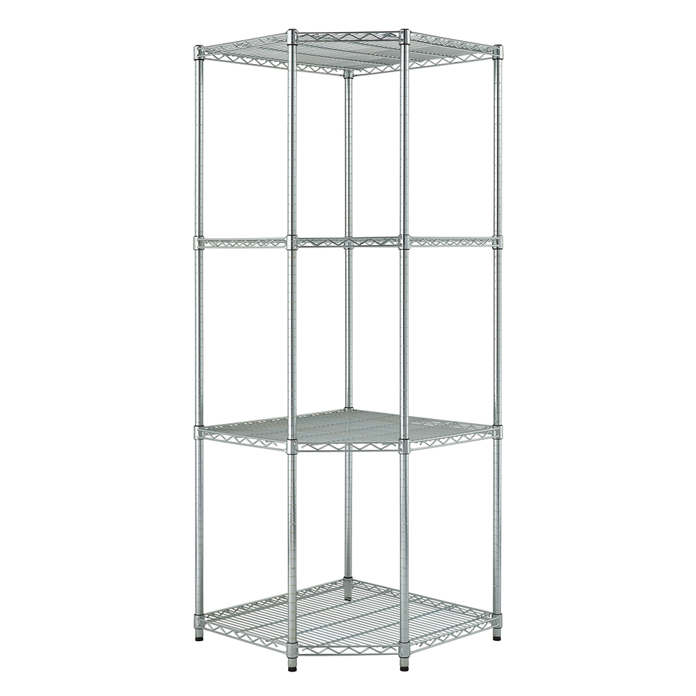 TRINITY Pro 4 Tier NSF Corner Wire Shelving Rack