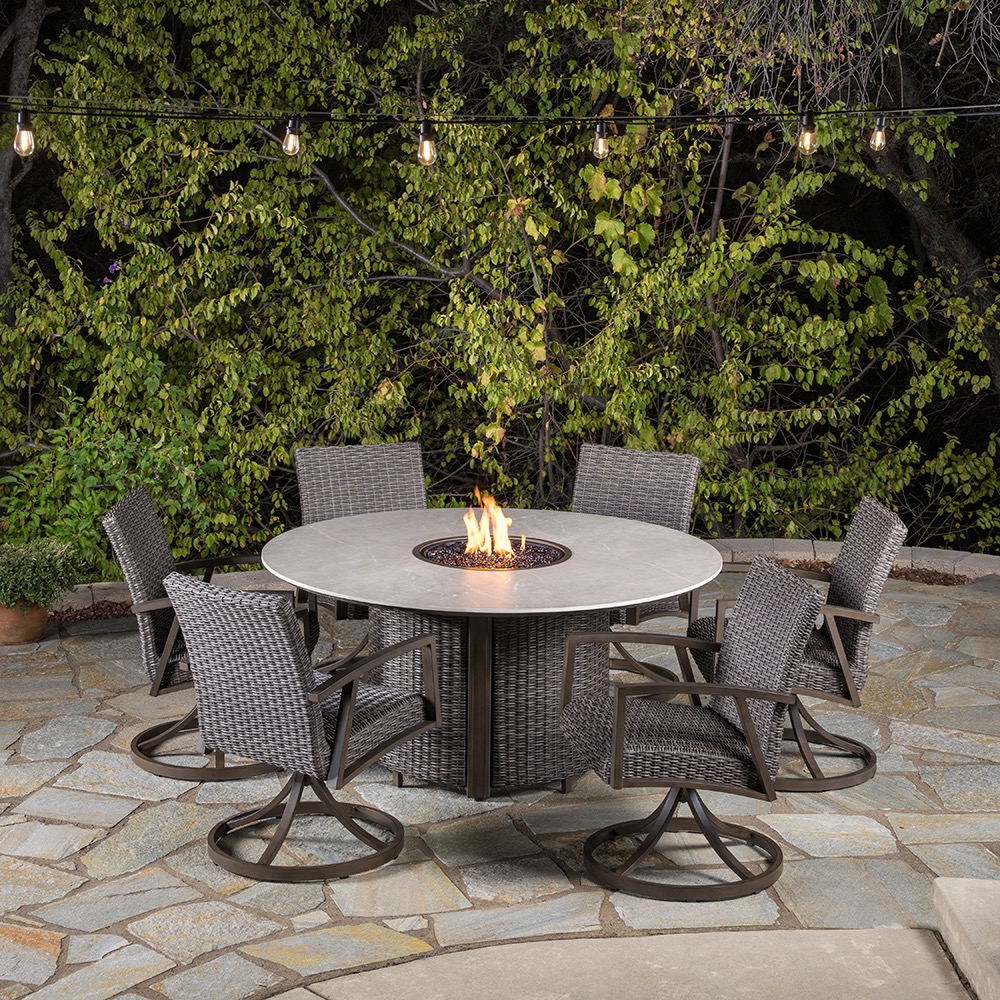 Sarasota 7pc Fire Low Dining Set