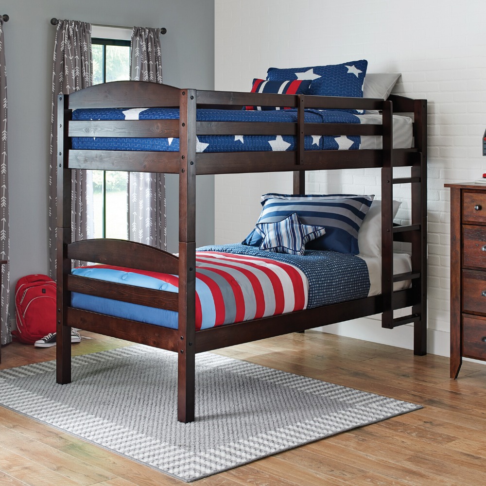 Twin Over Wood Bunk Bed Wm3921w Dc, Mainstays Twin Over Twin Wood Bunk Bed