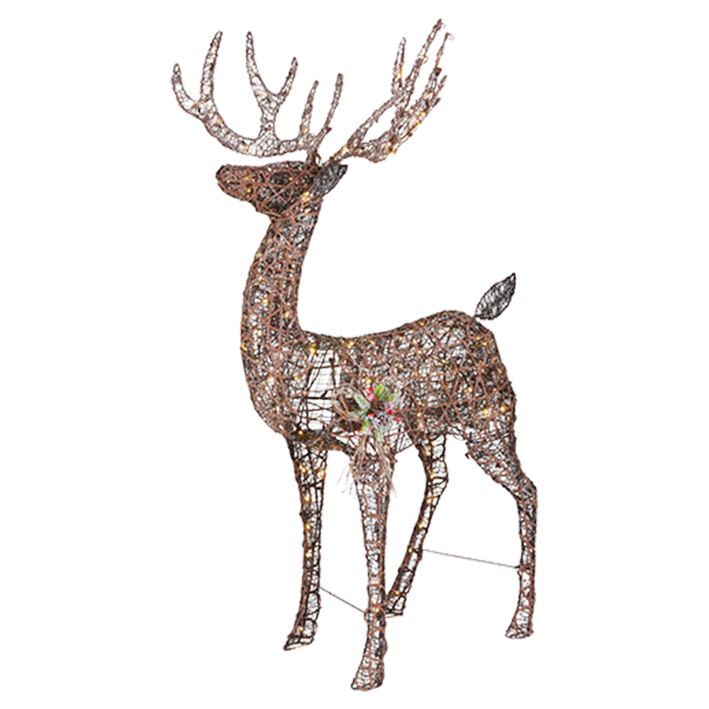 Photo of 5.5 ft Meadow Frost Animated LED Brown Deer