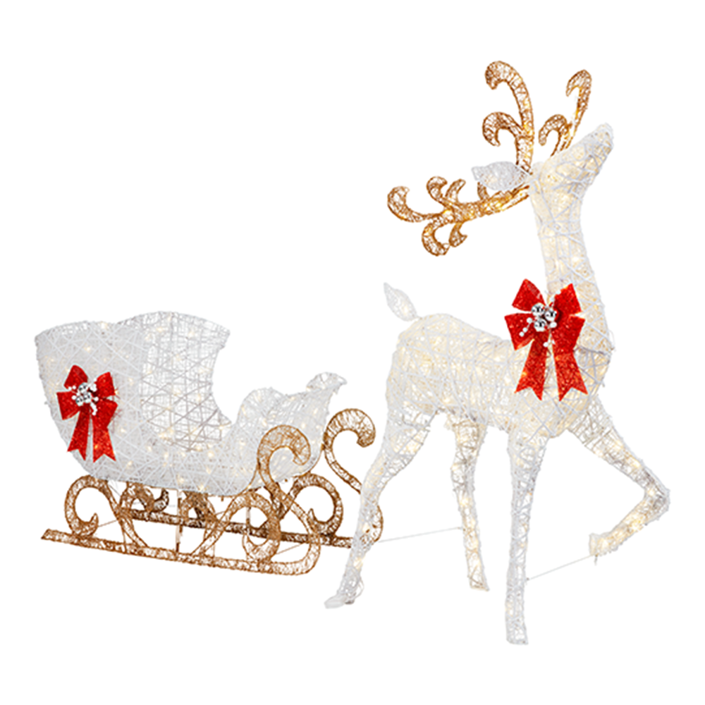 Photo of 5 ft Polar Wishes Motion LED Reindeer with Sleigh