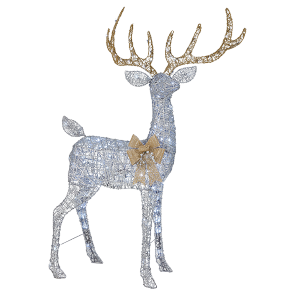 Photo of Holiday Glow 65 in. Christmas Cool White LED Silver PVC Deer
