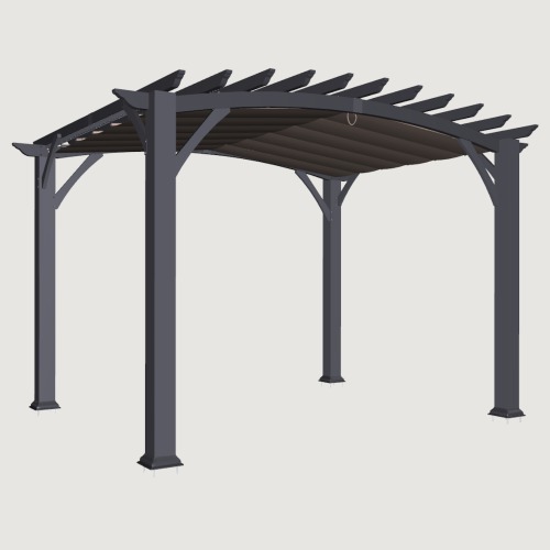 Photo of 10'x12' Steel Pergola with Textilene Roof