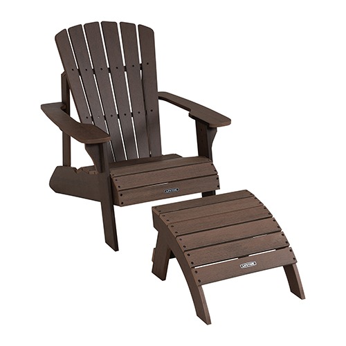 Photo of Chair and Ottoman Set, Adirondack, Rustic Brown