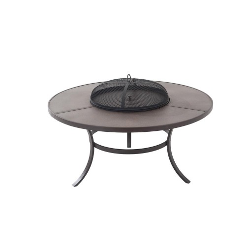 Photo of 42 in. Round Wood Burning Fire Pit Cocktail Table with Poker