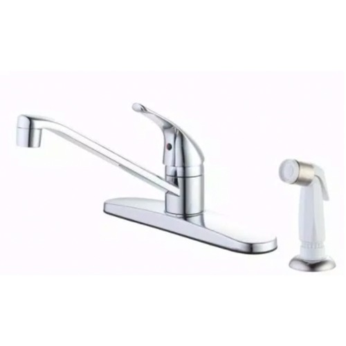 Photo of Single-Handle Standard Kitchen Faucet with White Side Sprayer- 2021 Redesign
