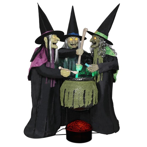 Photo of 6 ft. Animated LED Cauldron Witches - 2020 version