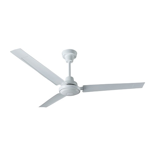 Photo of 55 in. Industrial White Down Rod Ceiling Fan with Wall Control