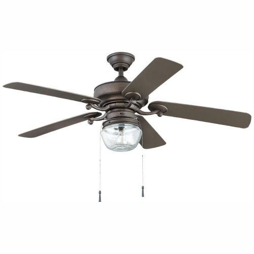 Photo of Bromley 52-in LED Indoor/Outdoor Bronze Ceiling Fan with Light Kit