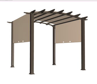 Photo of 10 ft. x 10 ft. Steel and Aluminum Outdoor Patio Arched Pergola with Sliding Canopy