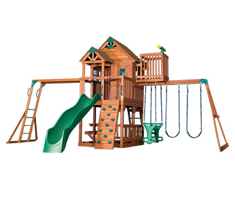 Photo of Skyfort II Wooden Swing Set with the Wave Slide